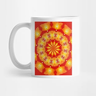 Sun Mandala Vibrant red Mandala Pattern Mug